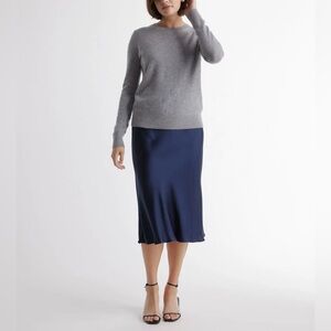 Quince washable silk Navy Skirt xs